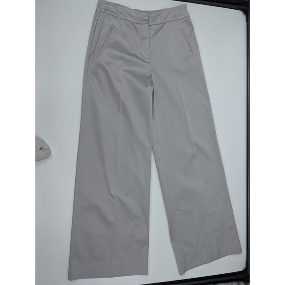 Trina Turk Women's Wide Leg Pants Slacks Silver Gray Size 8 Professional Chic - Picture 2 of 11